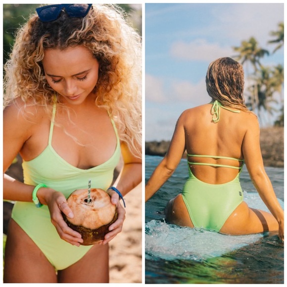 Jolyn Lucia Surf Green One Piece Swimsuit Sz M - Picture 1 of 11